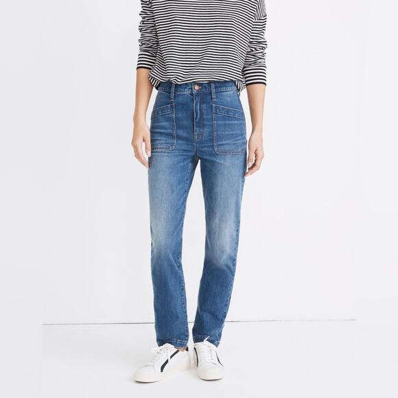 Madewell Denim - Madewell Classic Straight Full-Length Jeans | Marfield Wash: Surplus Pocket | 28